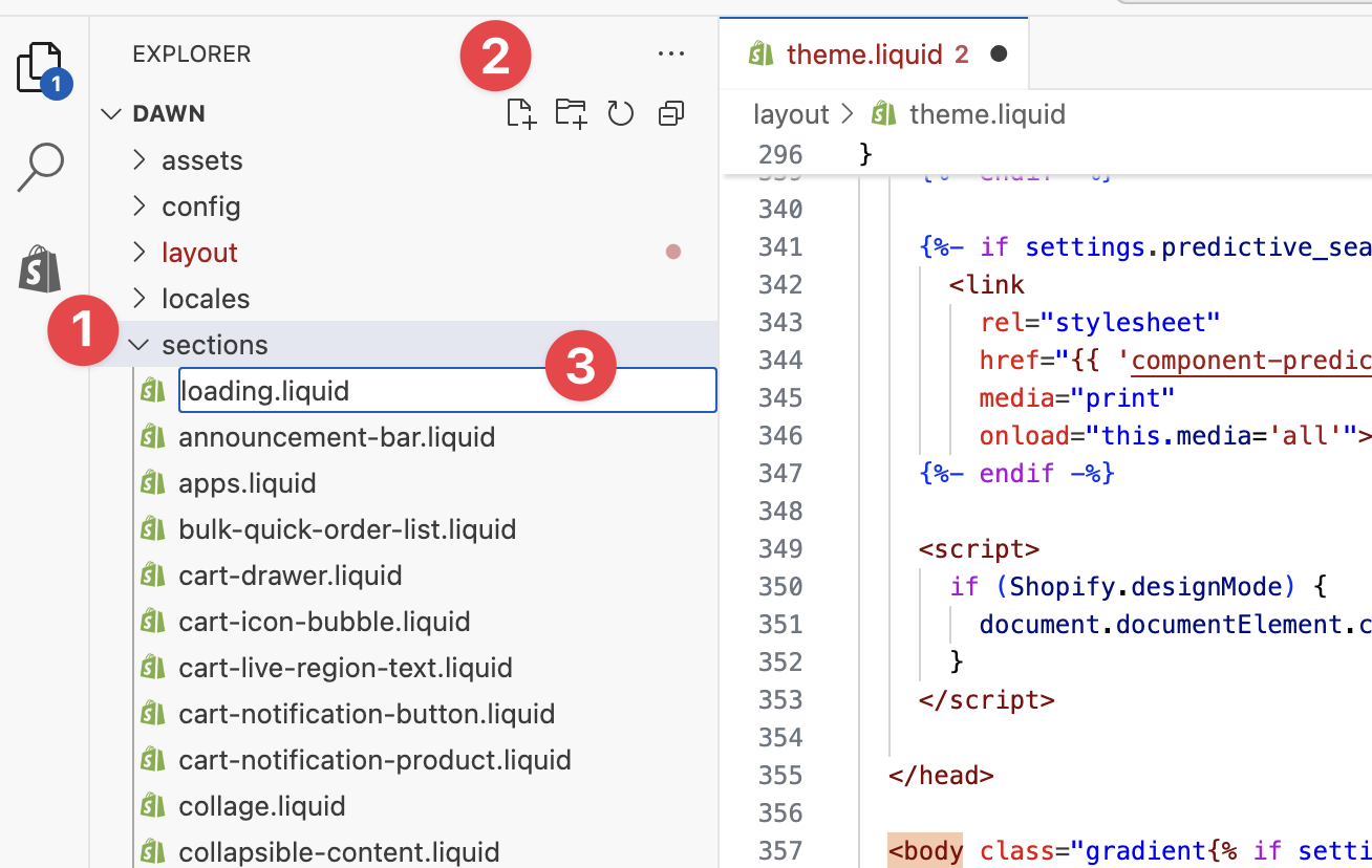 loading.liquidを作成する