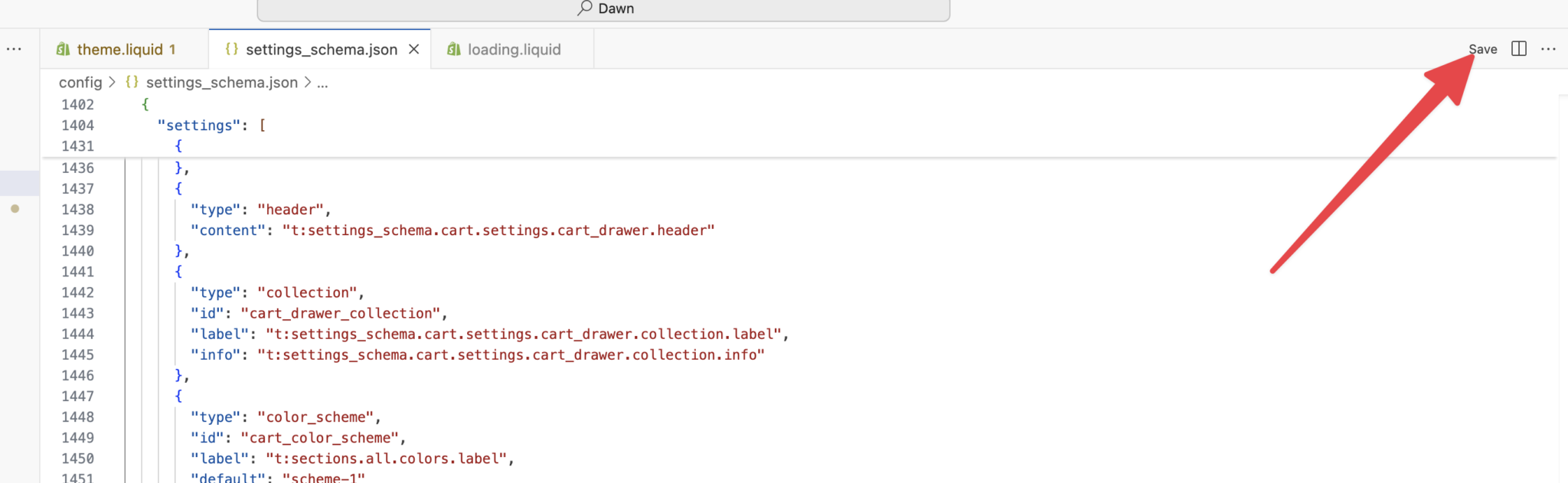 右上の「save」を押す