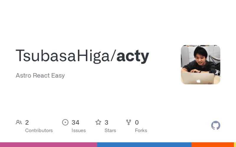 Acty（Astro React Easy）のスクリーンショット