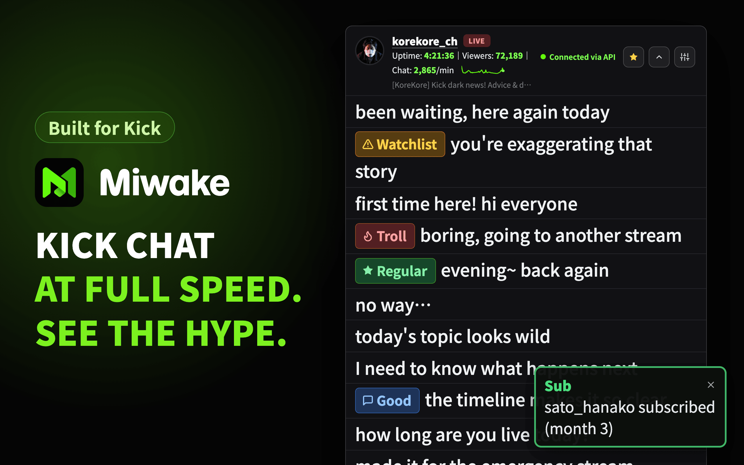 Miwake chat viewer