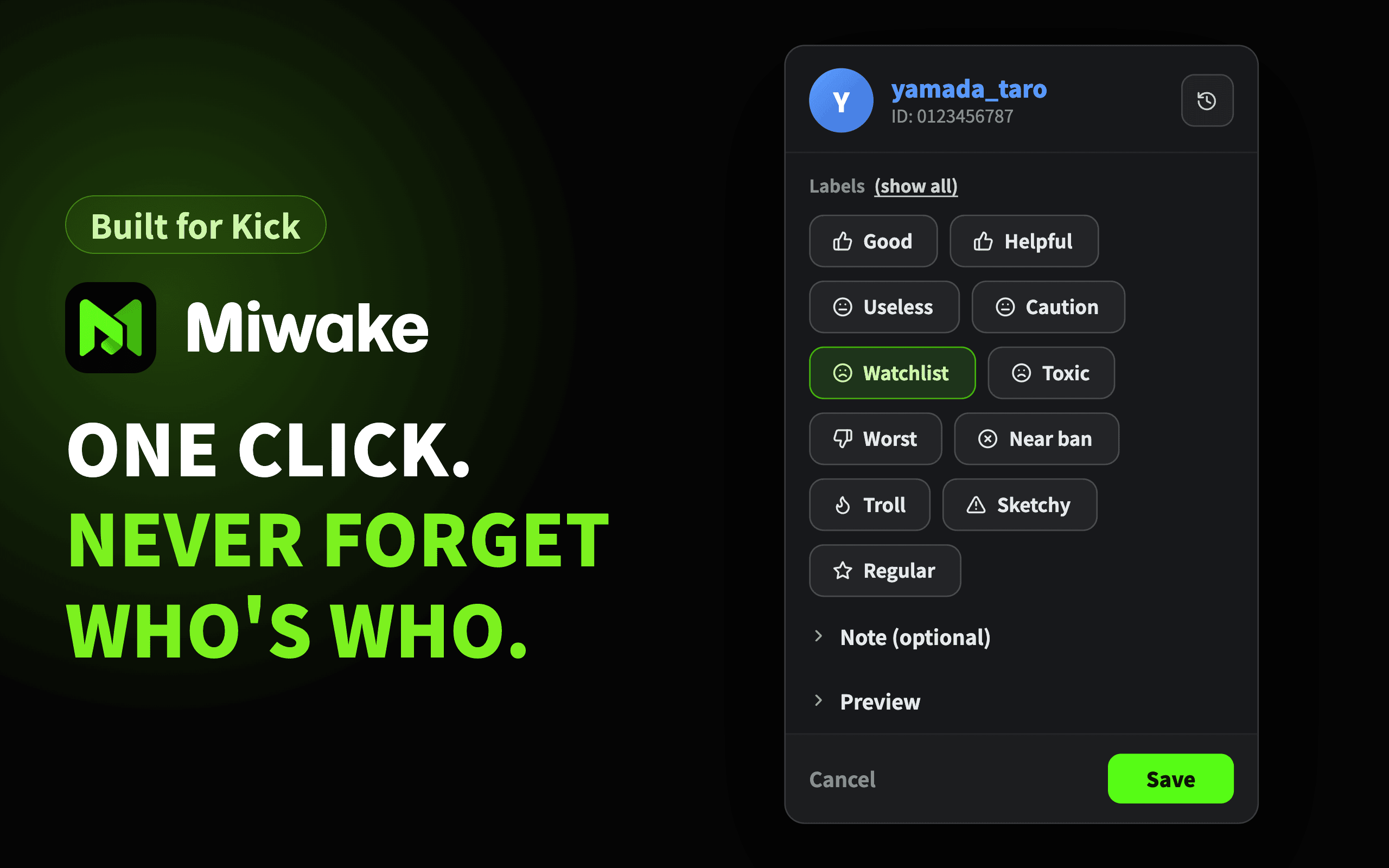 Miwake label popover
