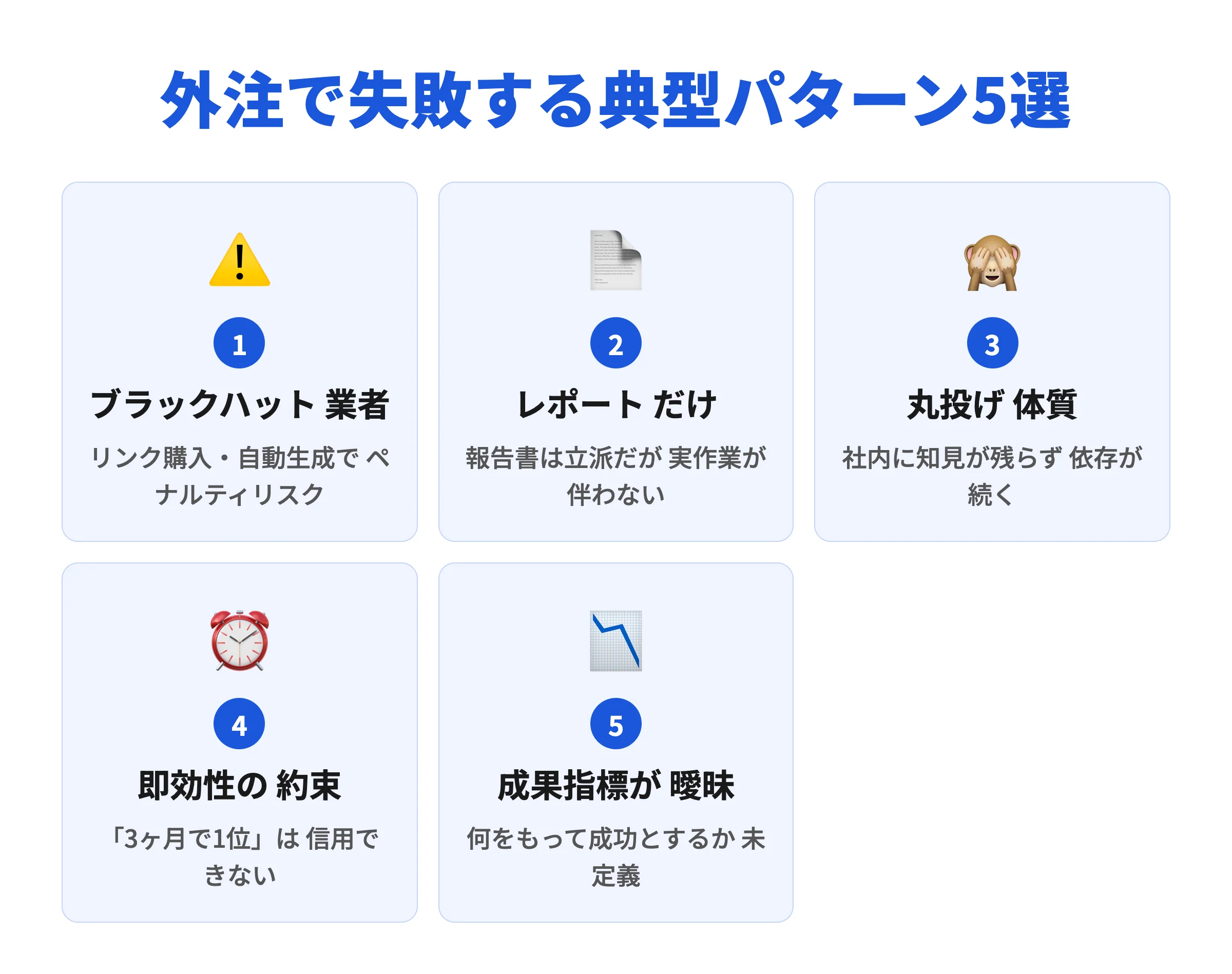 SEO外注で失敗する典型パターン5選