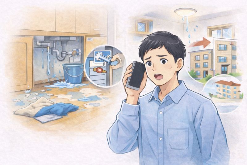 賃貸で水漏れしたら最初にやること（結論：止水→安全確保→記録→連絡）
