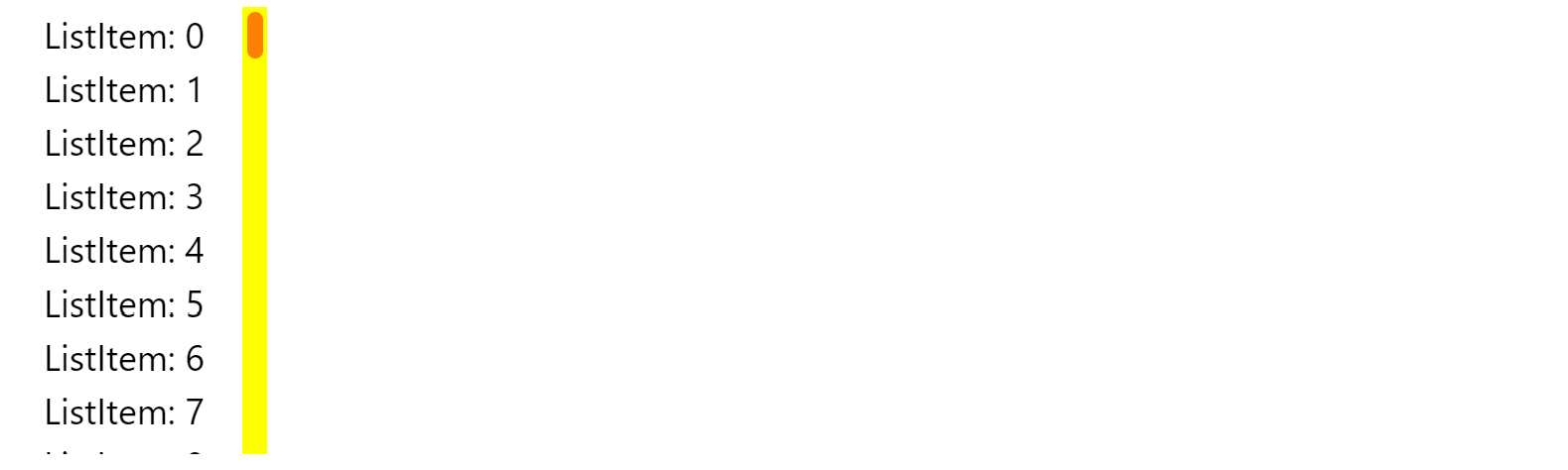 スクロールバーの色変更の確認