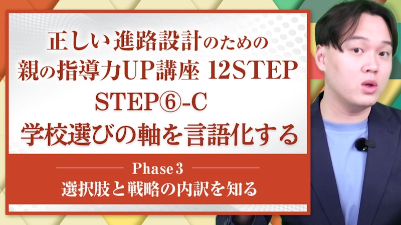 【STEP6-C】学校選びの軸を言語化する