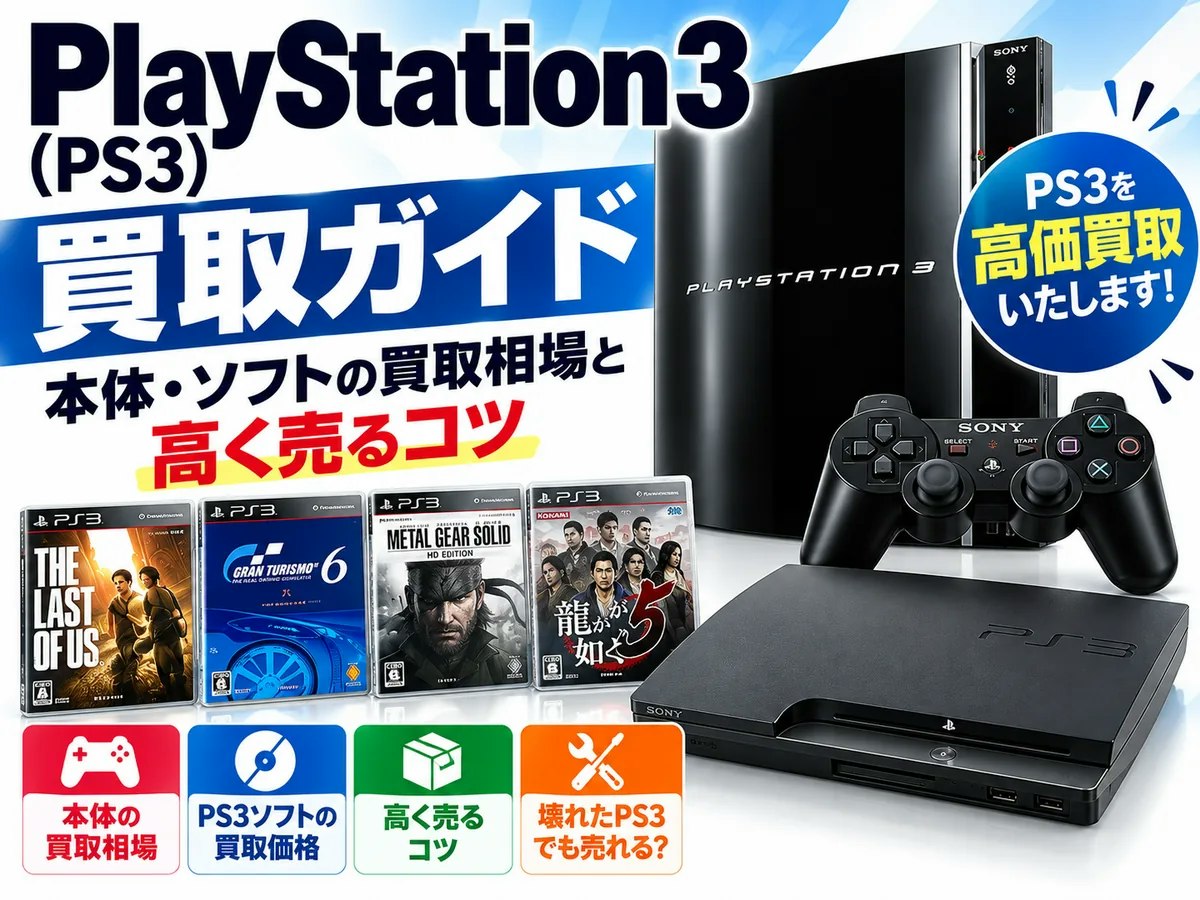 PlayStation 3（PS3）買取ガイド｜本体・ソフトの買取相場と高く売る