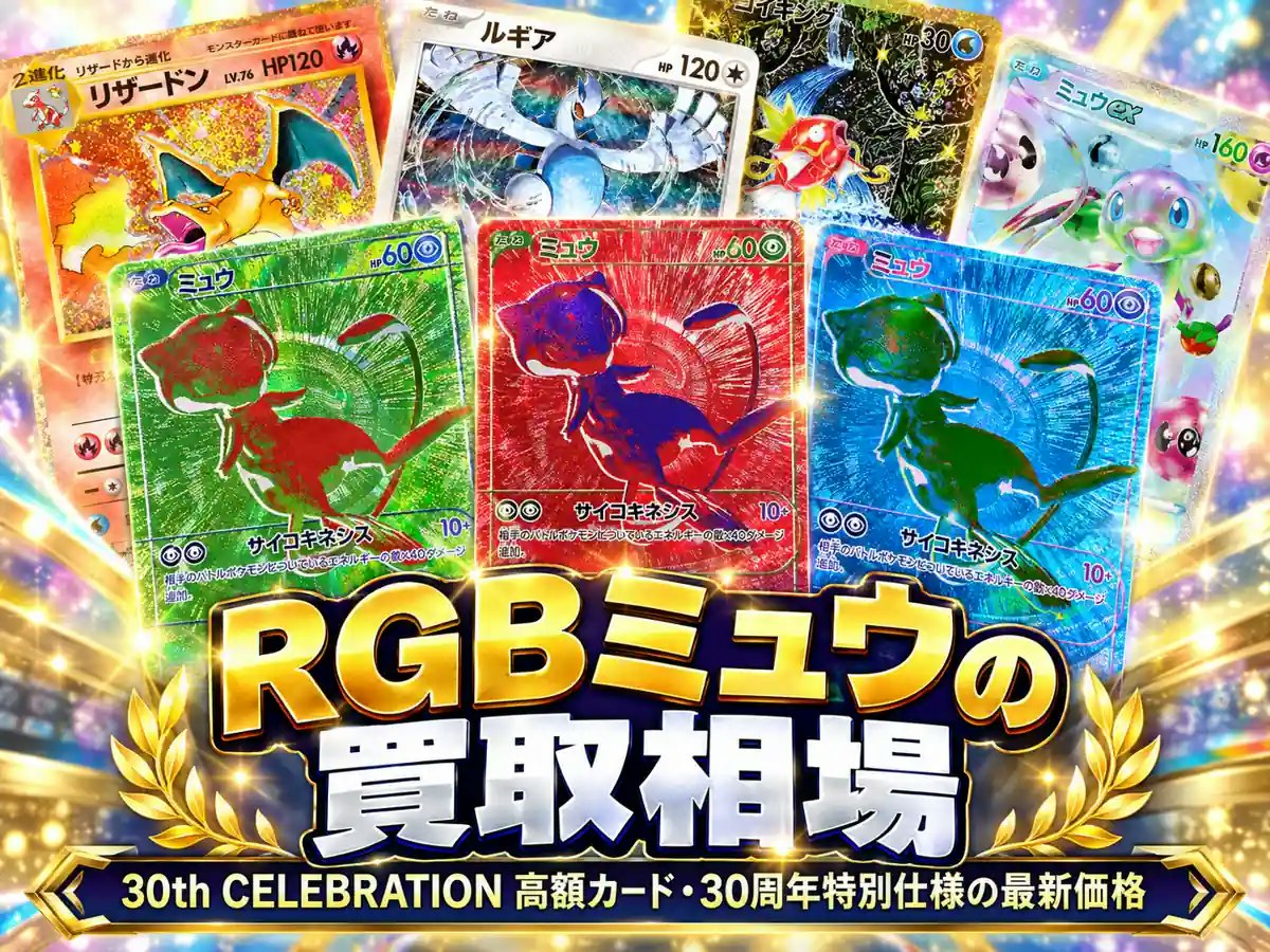 RGBミュウの買取相場｜30th CELEBRATION高額カード・30周年特別仕様の