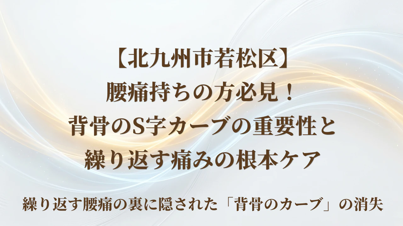 【北九州市若松区】腰痛持ちの方必見！背骨のS字カーブの重要性と繰り返す痛みの根本ケア