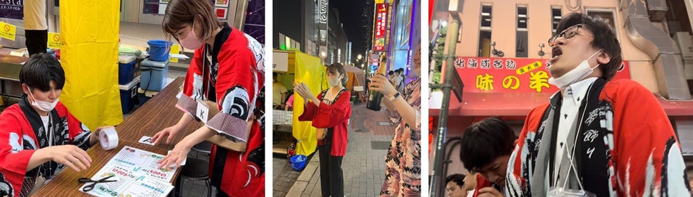 すすきの祭りにてヤブシタ社員が働く様子