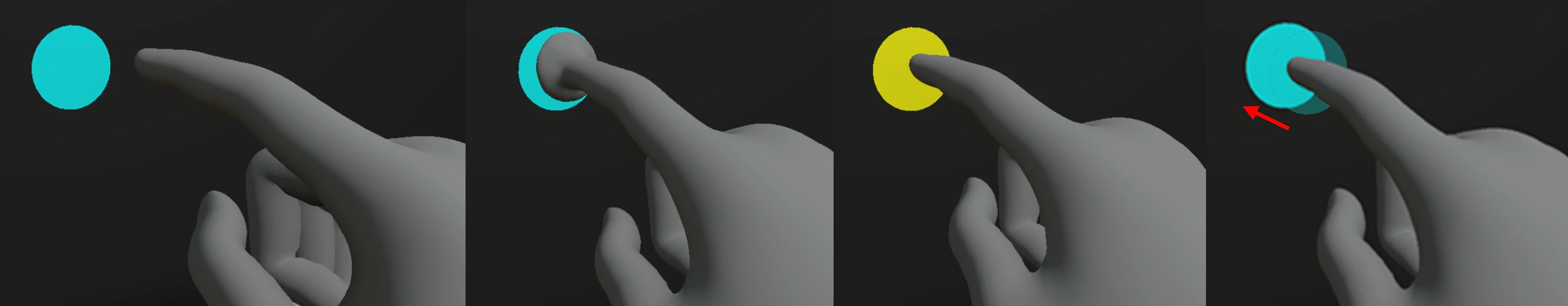 バーチャルハンドを用いた選択インタラクションにおける視覚刺激が及ぼす影響の調査 の研究画像