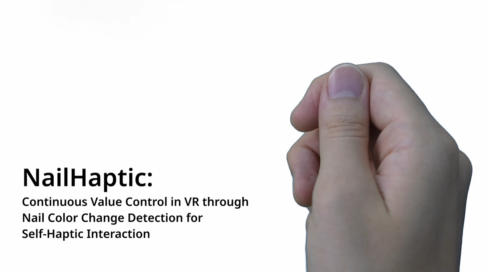 NailHaptic: Continuous Value Control in VR through Nail Color Change Detection for Self-Haptics Interaction の研究画像