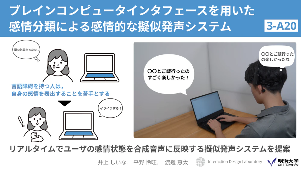 BCIを用いた感情分類による感情的な擬似発声システム の研究画像