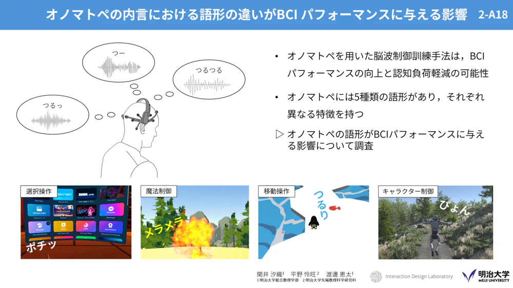 オノマトペの内言における語形の違いがBCI パフォーマンスに与える影響 の研究画像