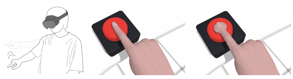 Effect of Virtual Hand's Fingertip Deformation on the Stiffness Perceived Using Pseudo-Haptics の研究画像