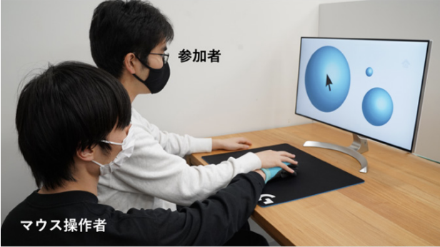 VisualHapticsを用いた受動操作における疑似触覚生起の検証 の研究画像