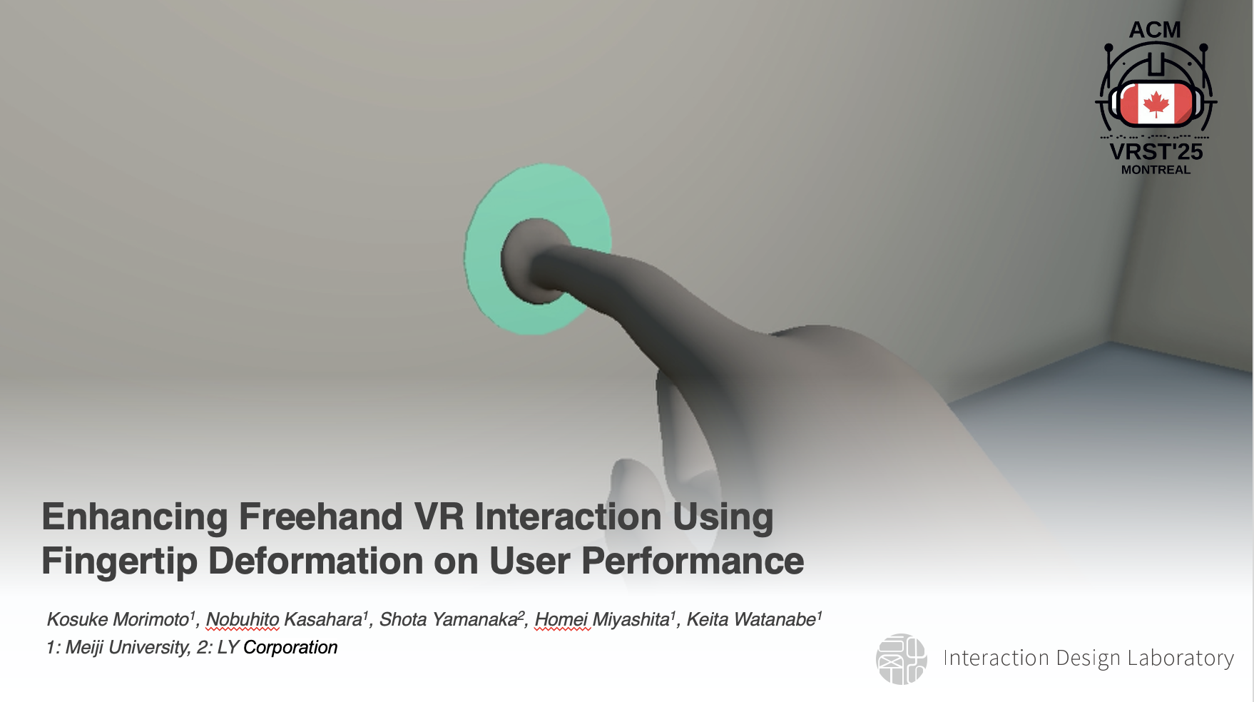 Enhancing Freehand VR Interaction Using Fingertip Deformation on User Performance の研究画像