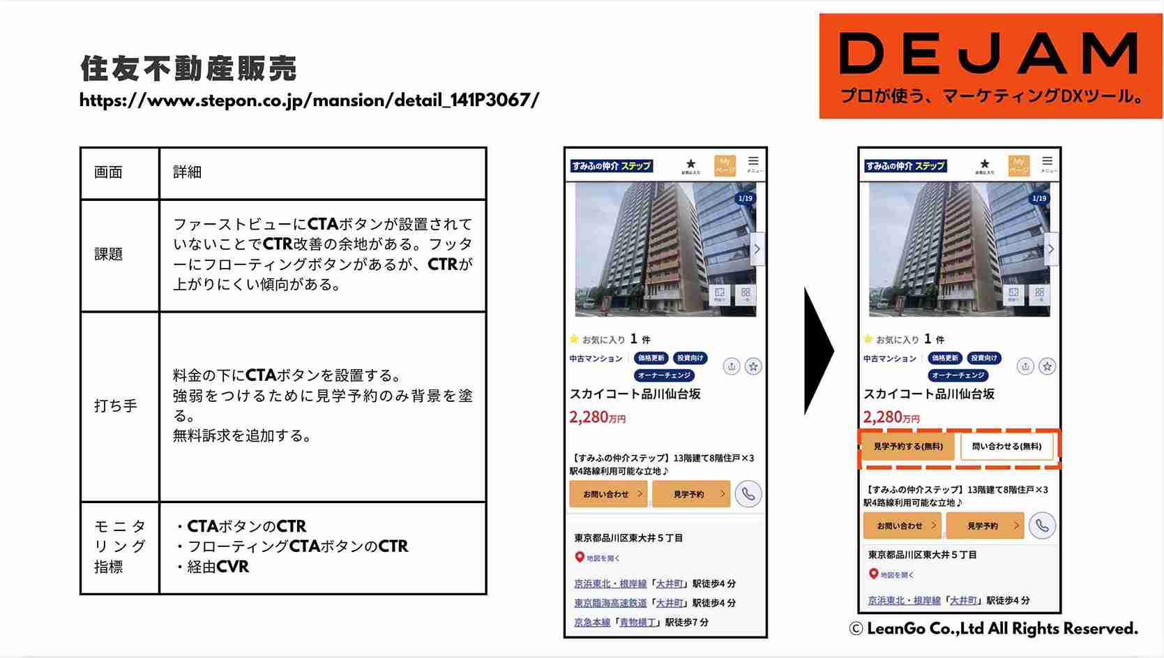 住友不動産販売 詳細画面のCVR改善案