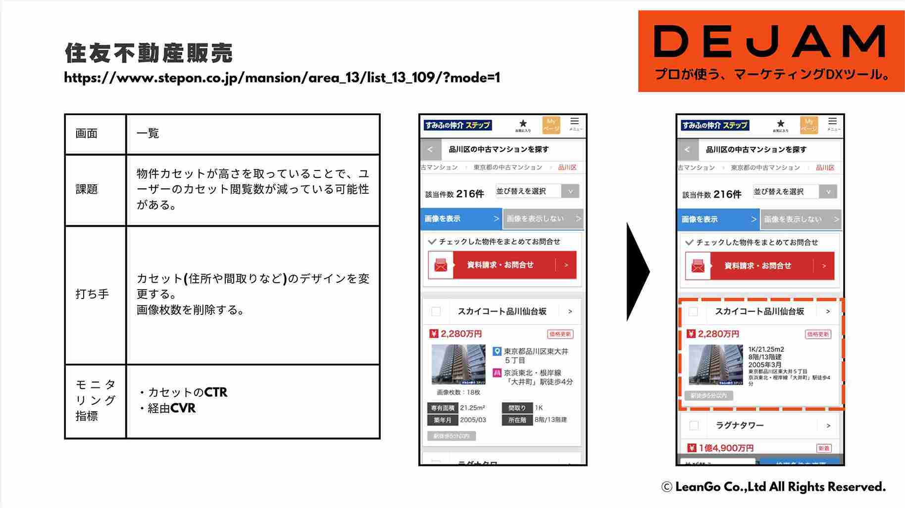 住友不動産販売 一覧画面のCVR改善案