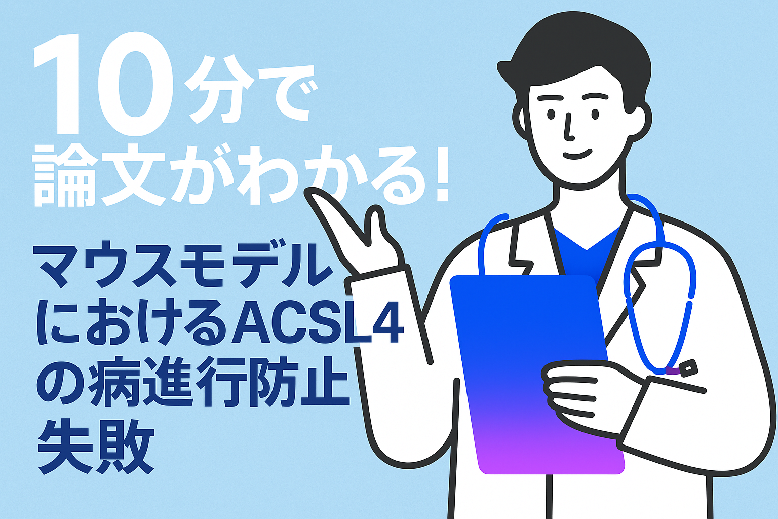 10分で論文がわかる!マウスモデルにおけるACSL4の病進行防止失敗