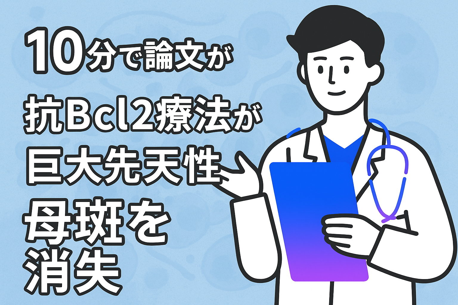 10分で論文がわかる!抗Bcl2療法が巨大先天性母斑を消失