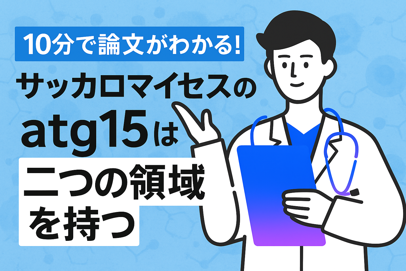 10分で論文がわかる!サッカロマイセスのatg15は二つの領域を持つ