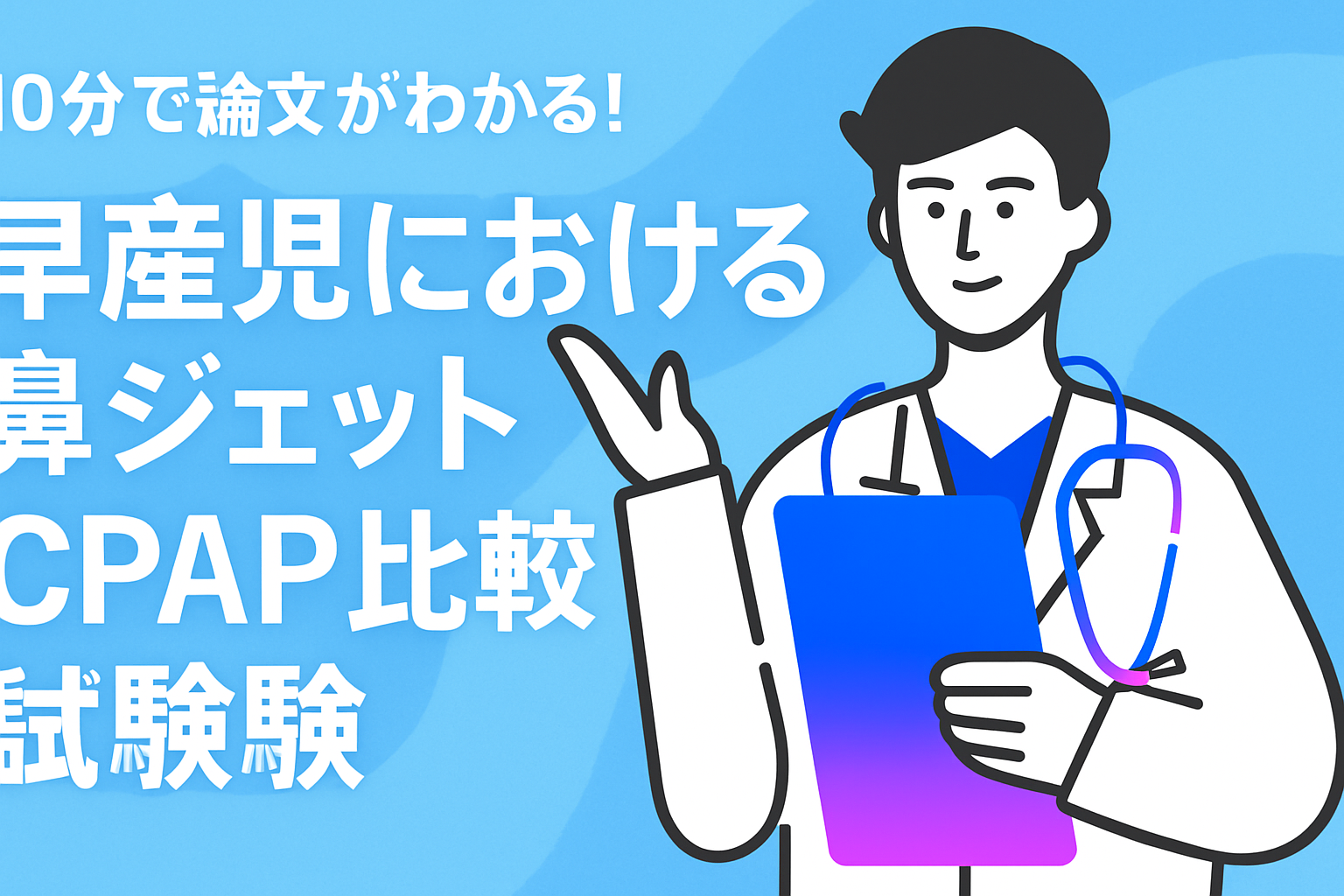 10分で論文がわかる!早産児における鼻ジェットCPAP比較試験