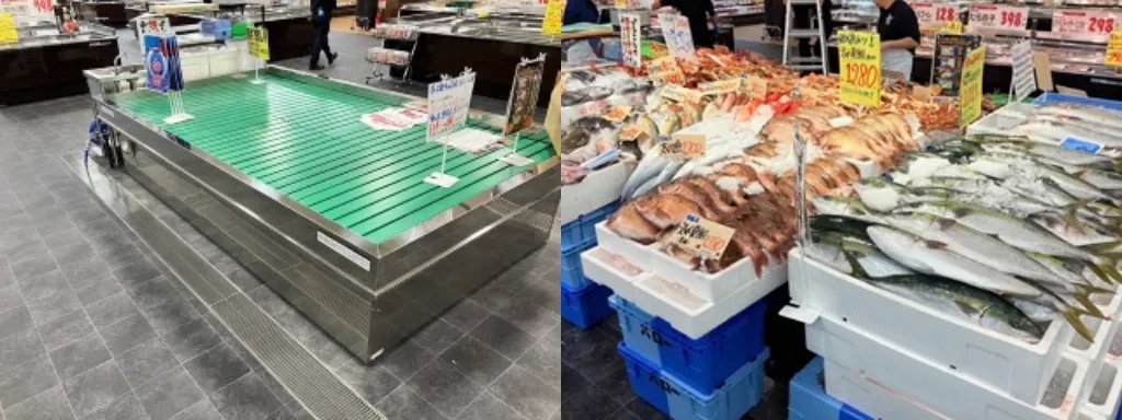 水産部門の対面売場の様子