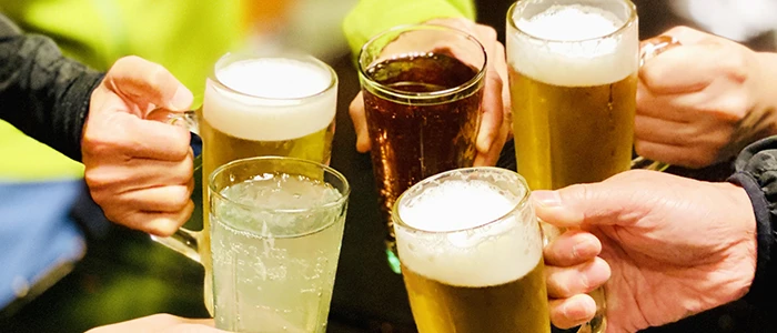 アルコールやノンアルコールでの乾杯