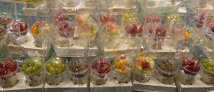 2個入りのフルーツデザート