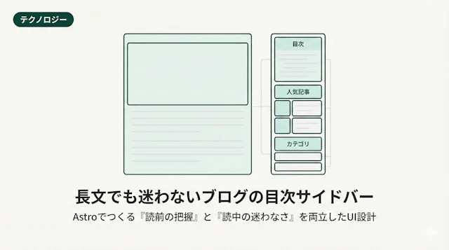 【目次サイドバーで改善するユーザー体験】設計思想とAstroでの実装詳細について解説