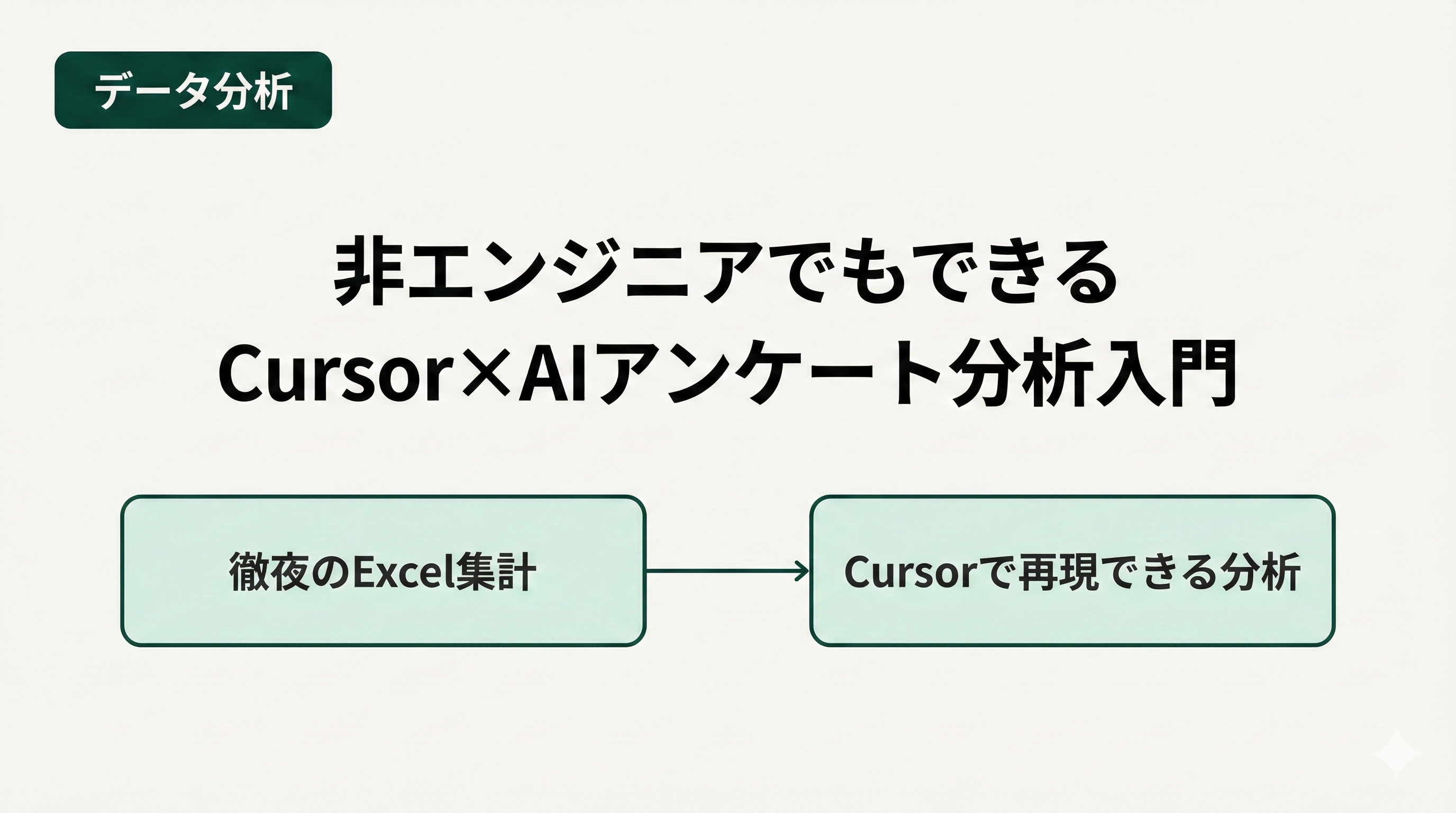徹夜のExcel分析が1時間に！非エンジニアでもCursorで変わるAIのデータ分析活用を徹底解説