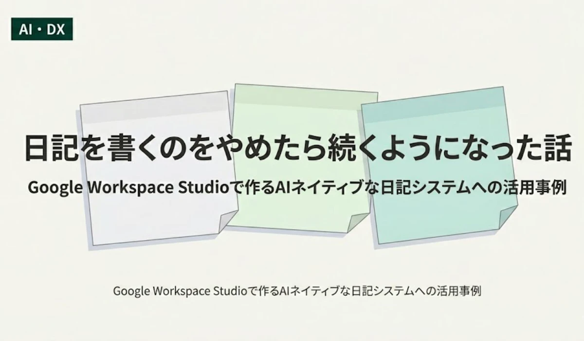 日記も日報も書くのをやめたら続くようになった【Google Workspace Studio】