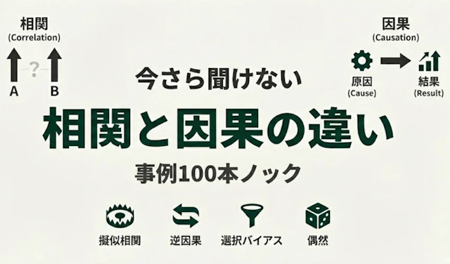 今さら聞けない相関と因果の違い。事例100本ノックで完全に理解した
