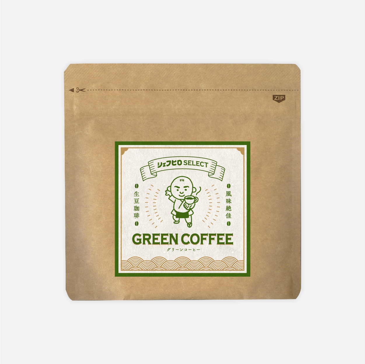 シェフヒロ GREEN COFFEE パッケージデザイン
