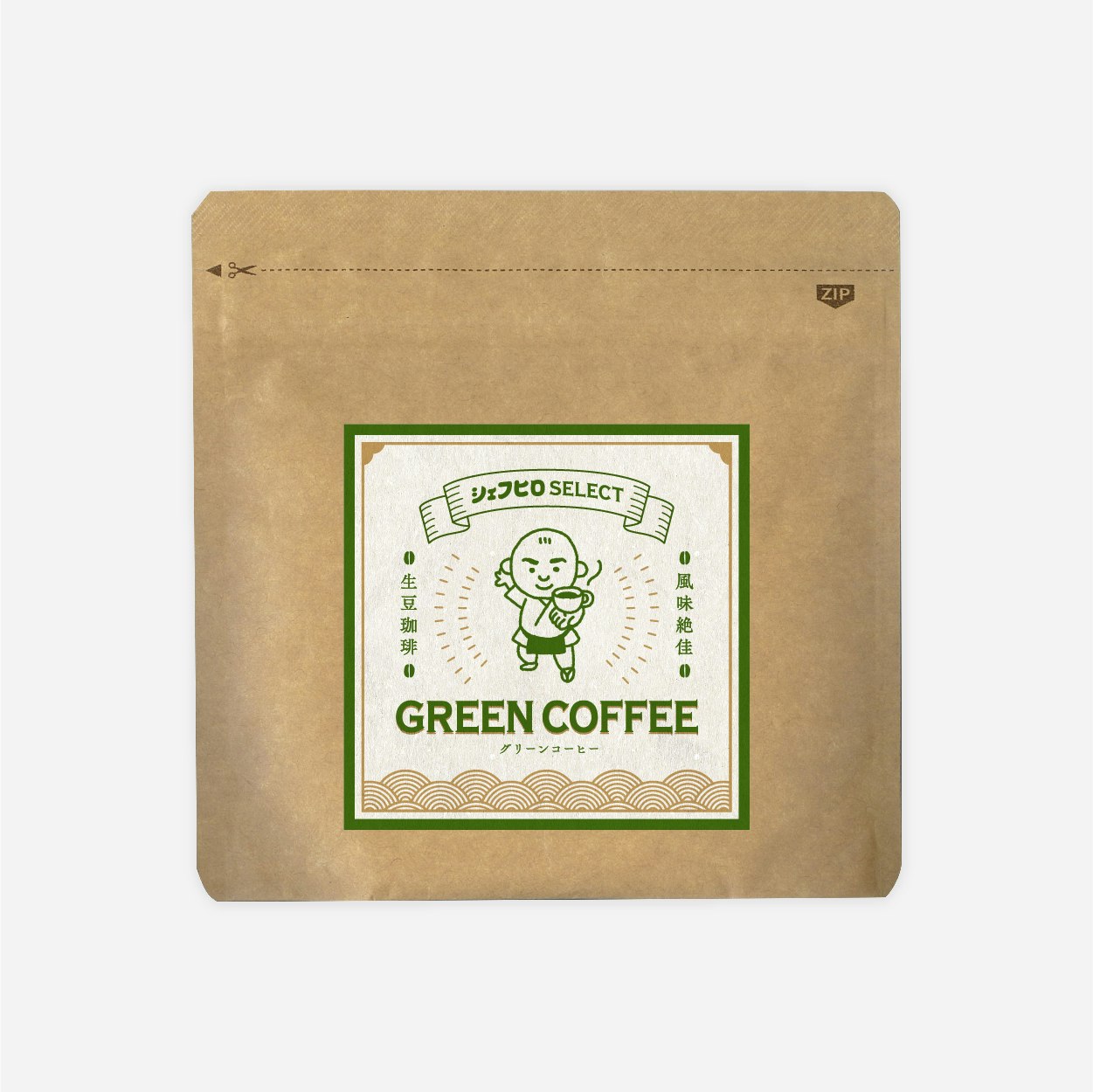 シェフヒロ GREEN COFFEE パッケージデザイン