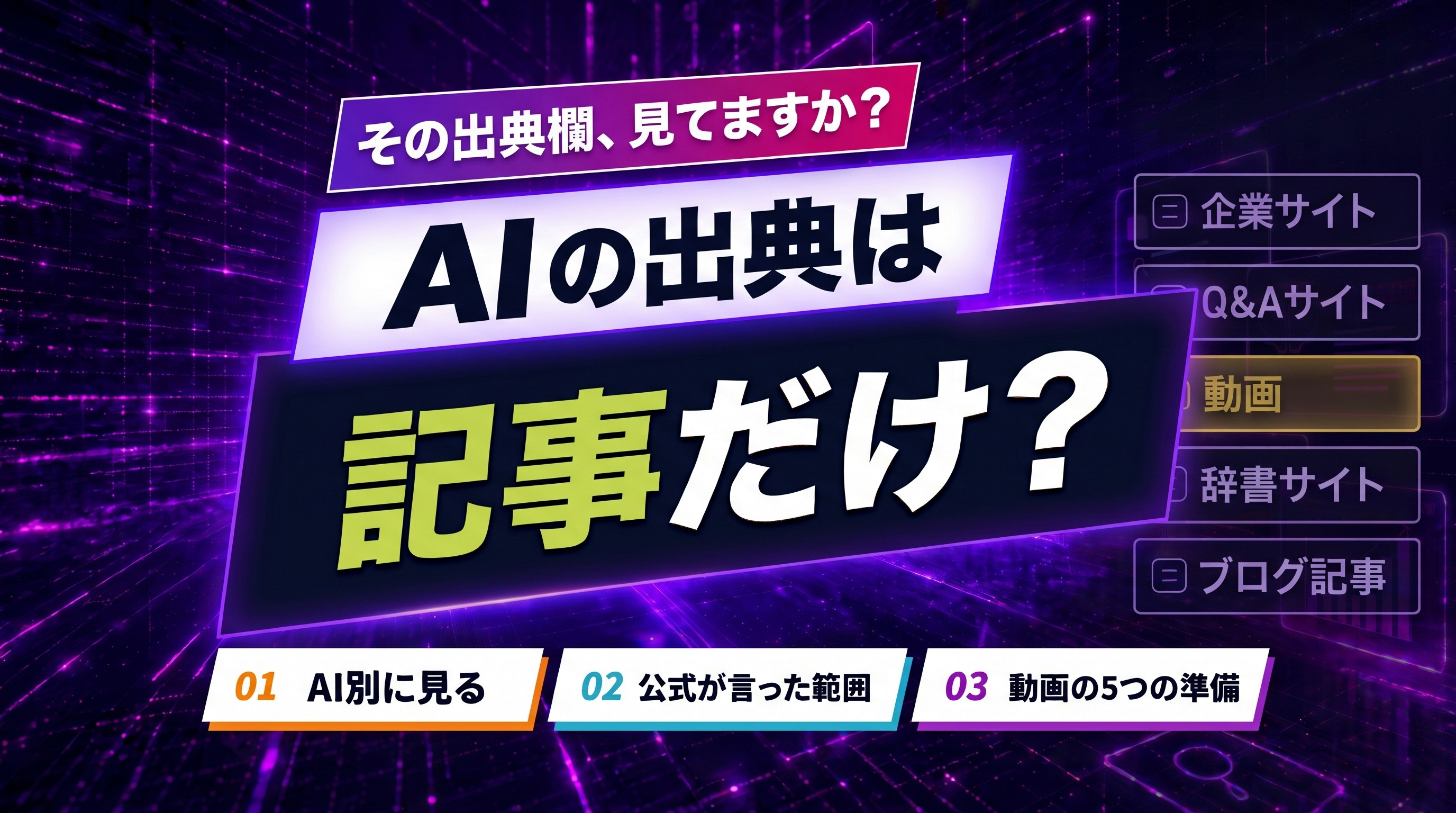 AIO対策の動画活用方法とは？AIによる概要でYouTubeが最も引用される現状と対策を解説