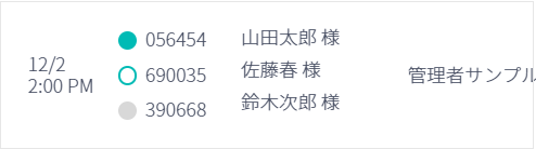 受付状況マークの例
