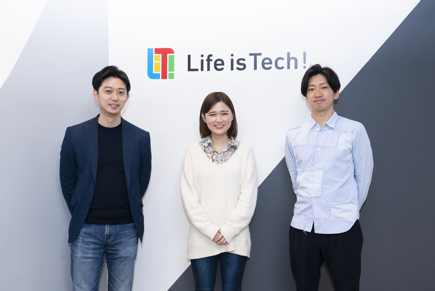 Mr. Mizuno (right), Ms. Tange (center), Tatsuya Nagaoka (left), the capitalist in charge of JAFCO