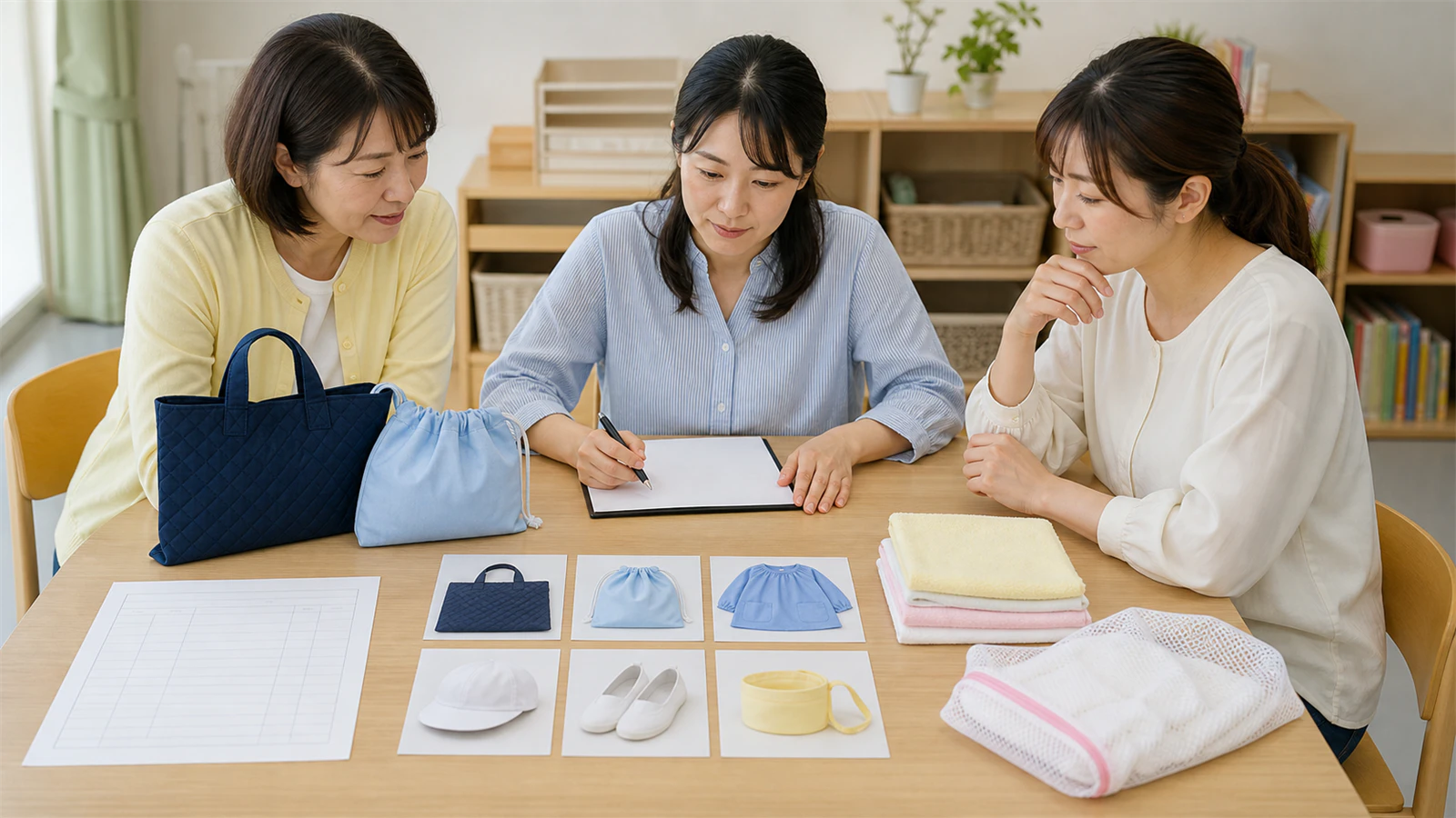 制服導入の費用区分と保護者意見を同じ表で整理する場面