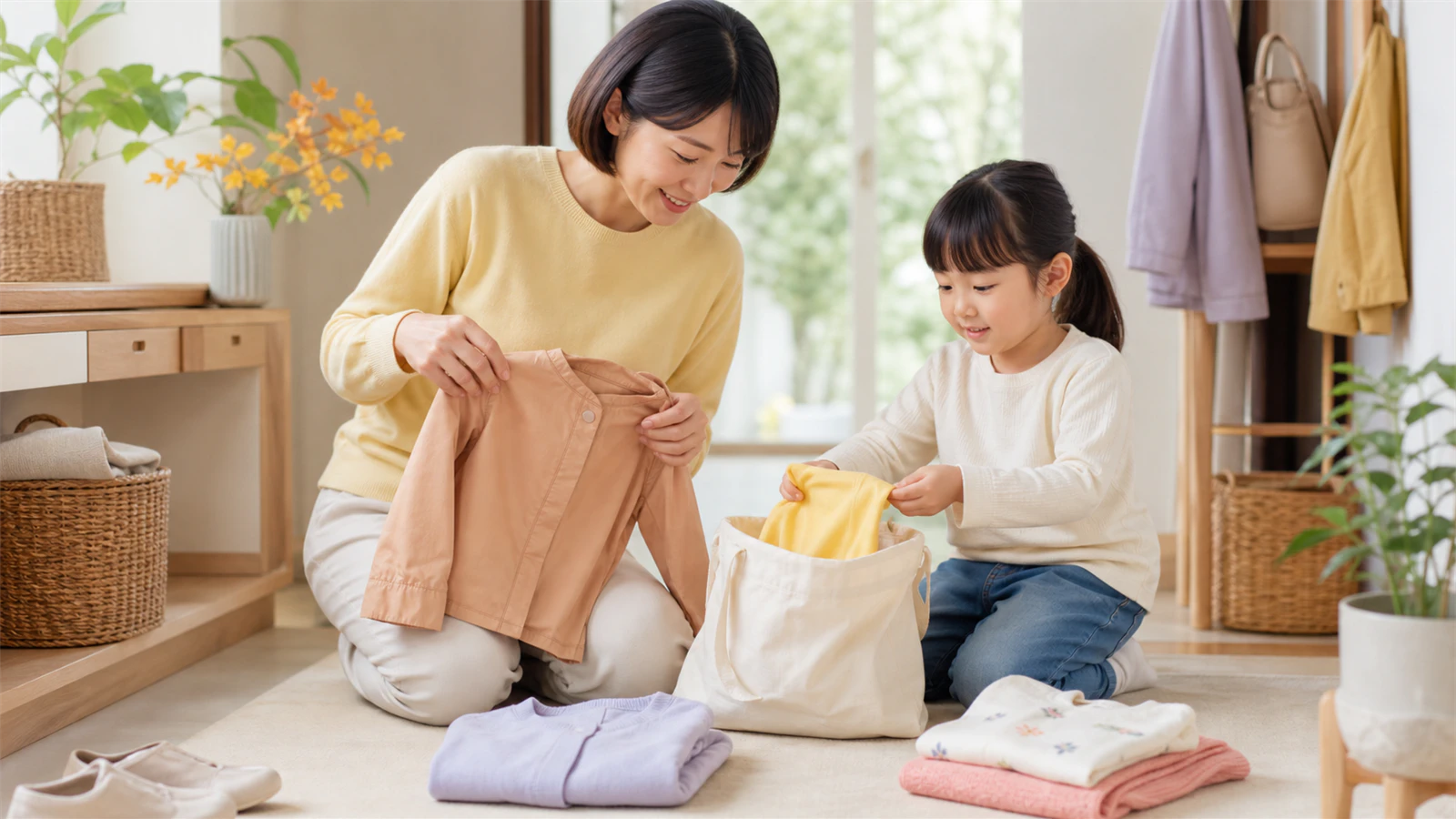10月の長袖、上着、夏服の持ち帰りを確認する家庭