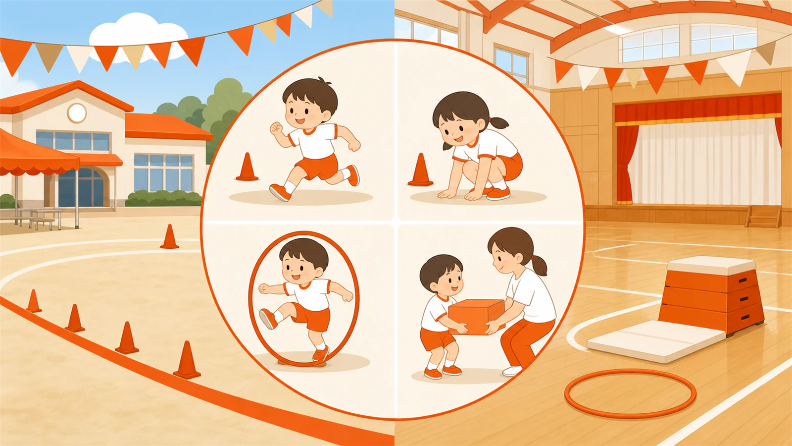 運動会の動作と会場条件から服装を決める確認図