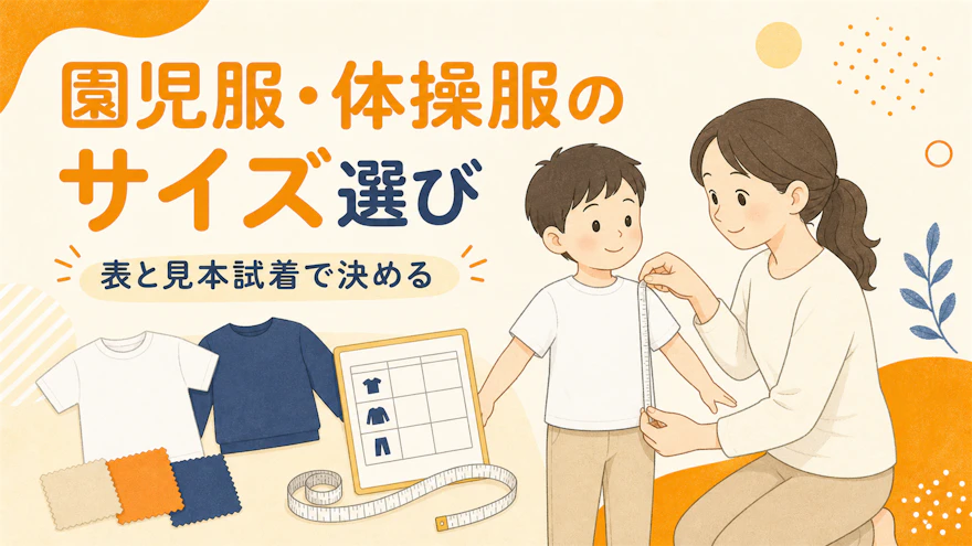 園児服・体操服のサイズ選び|サイズ表と成長スパン別の試着