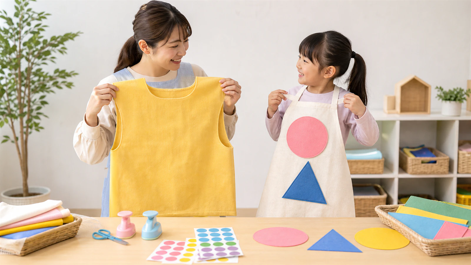 布の一枚ケープと大きな形パーツで作る簡単な発表会衣装