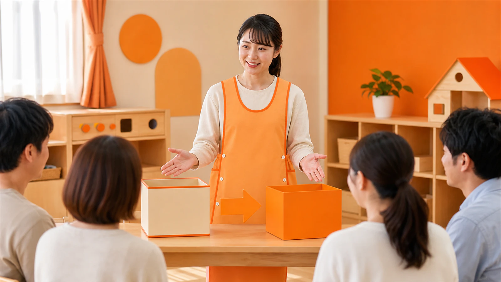 制服変更について保護者へ理由と移行方法を説明する場面
