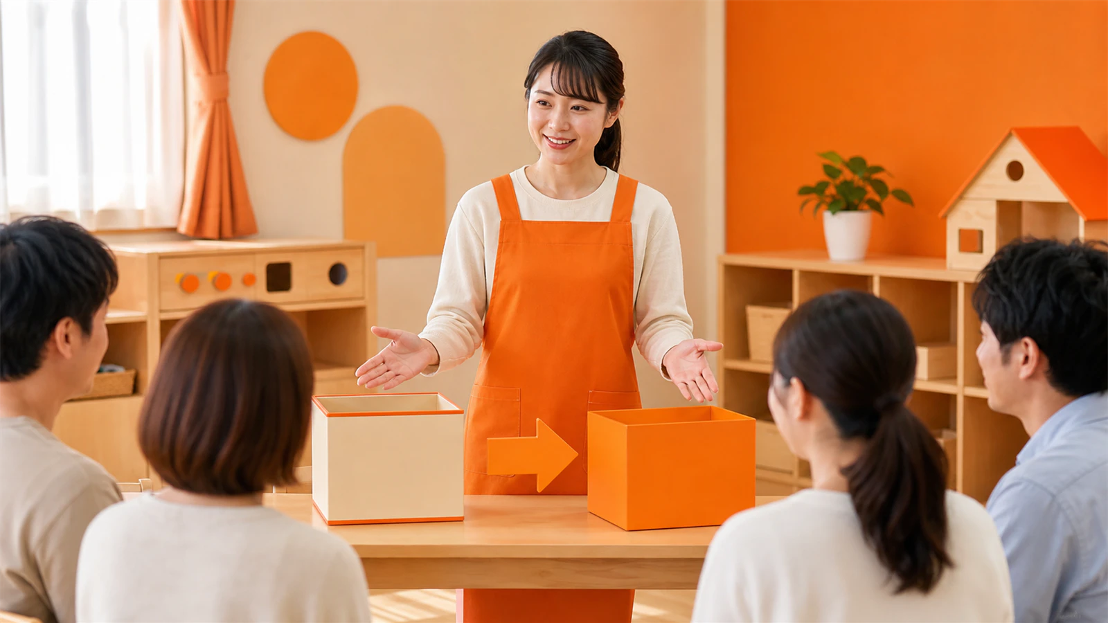 制服変更について保護者へ理由と移行方法を説明する場面