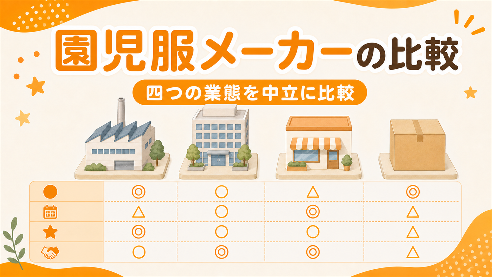 園児服メーカーの比較｜専業・学販大手・地場、どこに頼むと何が違うか