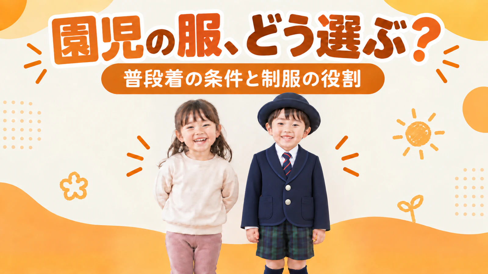 園児の服の選び方|普段着の条件・避けたい服と、制服の種類と役割