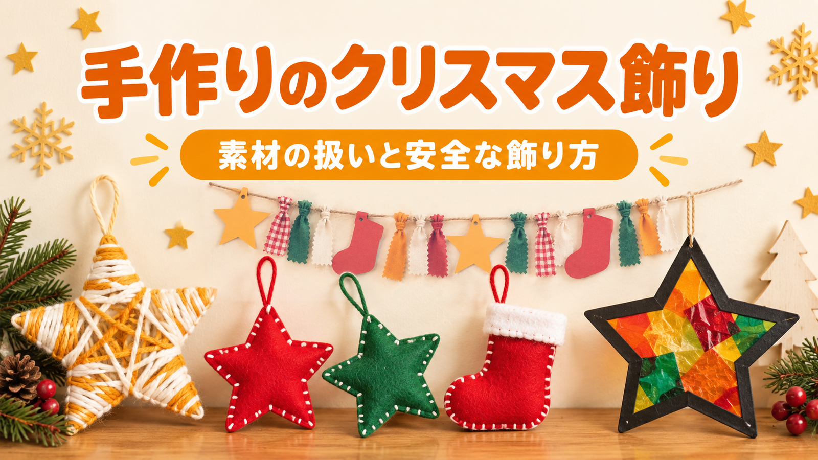 手作りのクリスマス飾り｜園と家庭で作るオーナメント・窓飾りと安全な飾り方