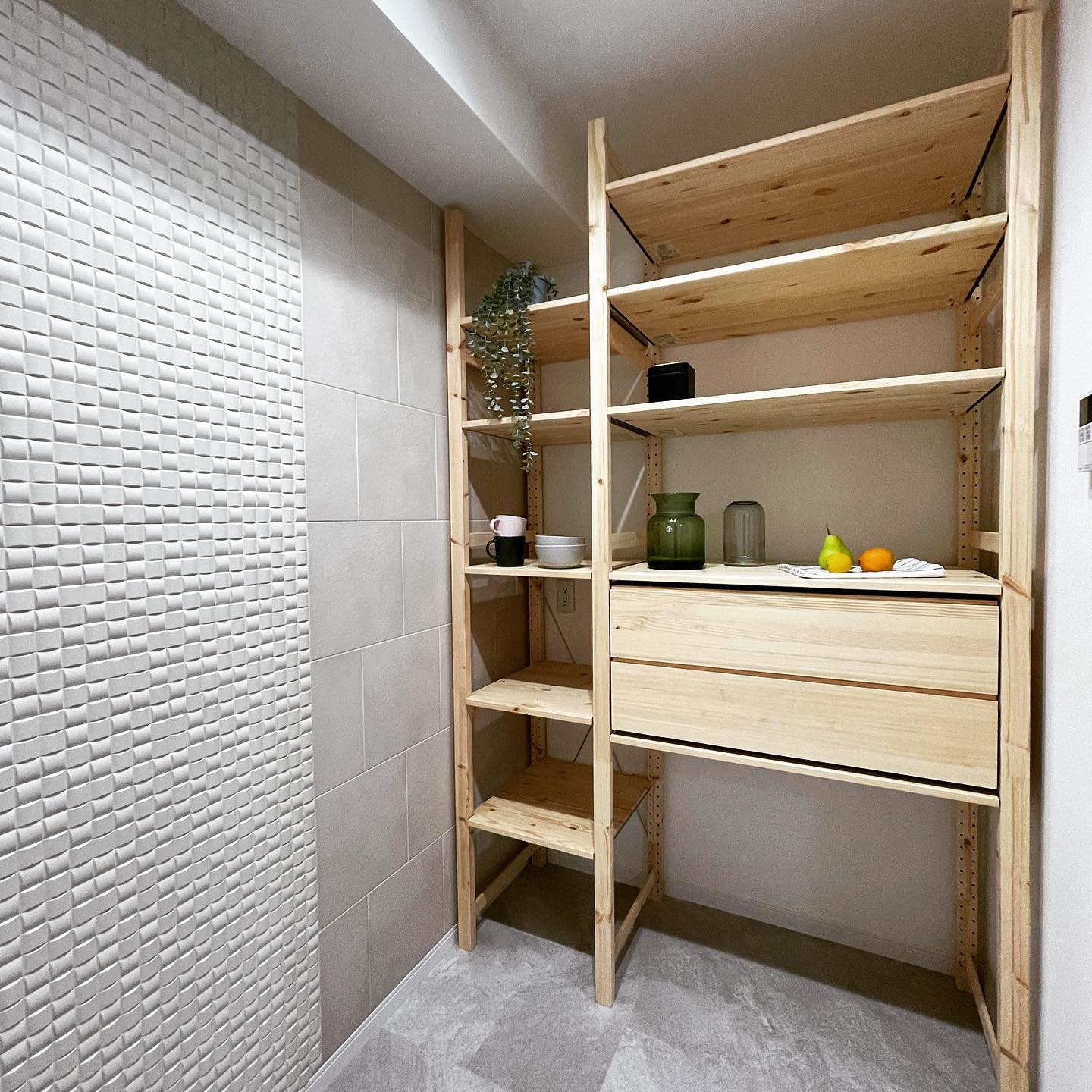 IKEAで作る、大型パントリー付のL型キッチンが完成しましたの施工写真 6