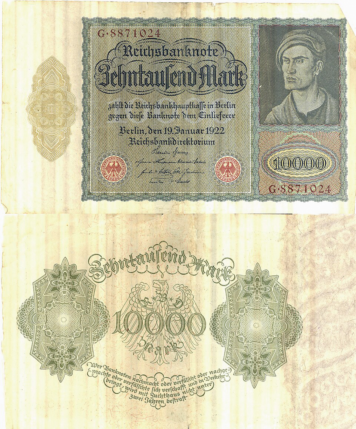 10,000 Mark bill image